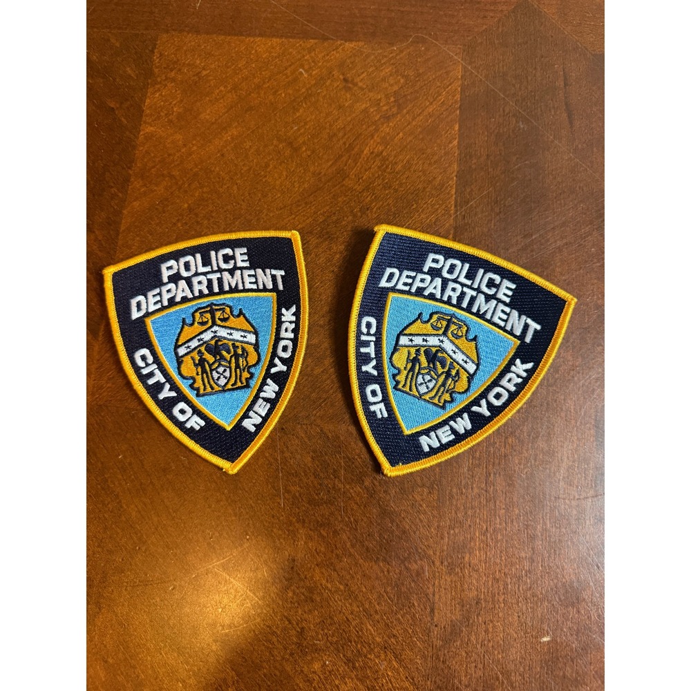 Set of 2 NYPD Police Department City of New‎ York Embroidered Shield Patches